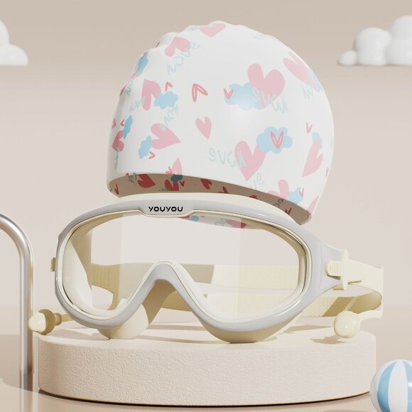 Kid's Swimming Goggle& Swimming Cap S With Case - Picture 1 of 7